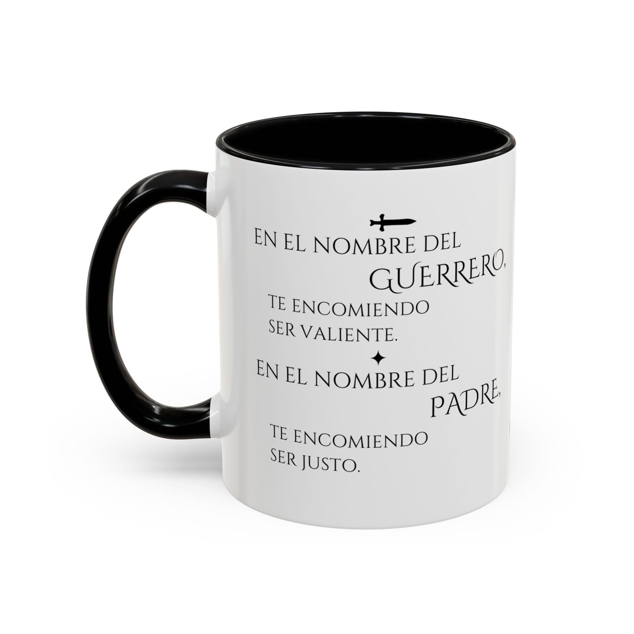 Taza Caballero – En el Nombre del Guerrero | Taza Motivacional Aliria Premium (11, 15oz )